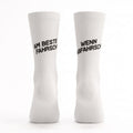Schweizer Radsocken mit Spruch "Am beste fahrsch wenn abfahrsch", socialride.ch