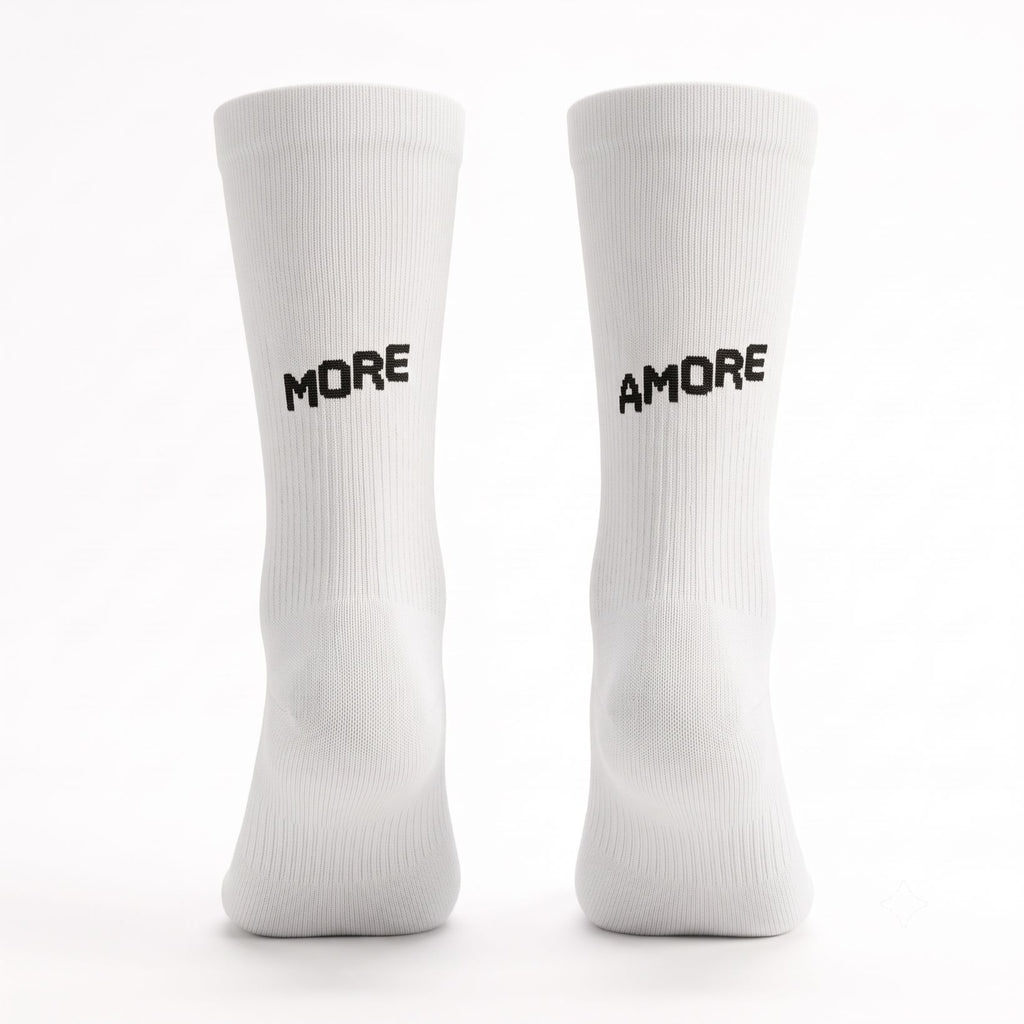 Detailansicht Strickmuster und Polsterung der Socialride Socken "More Amore"