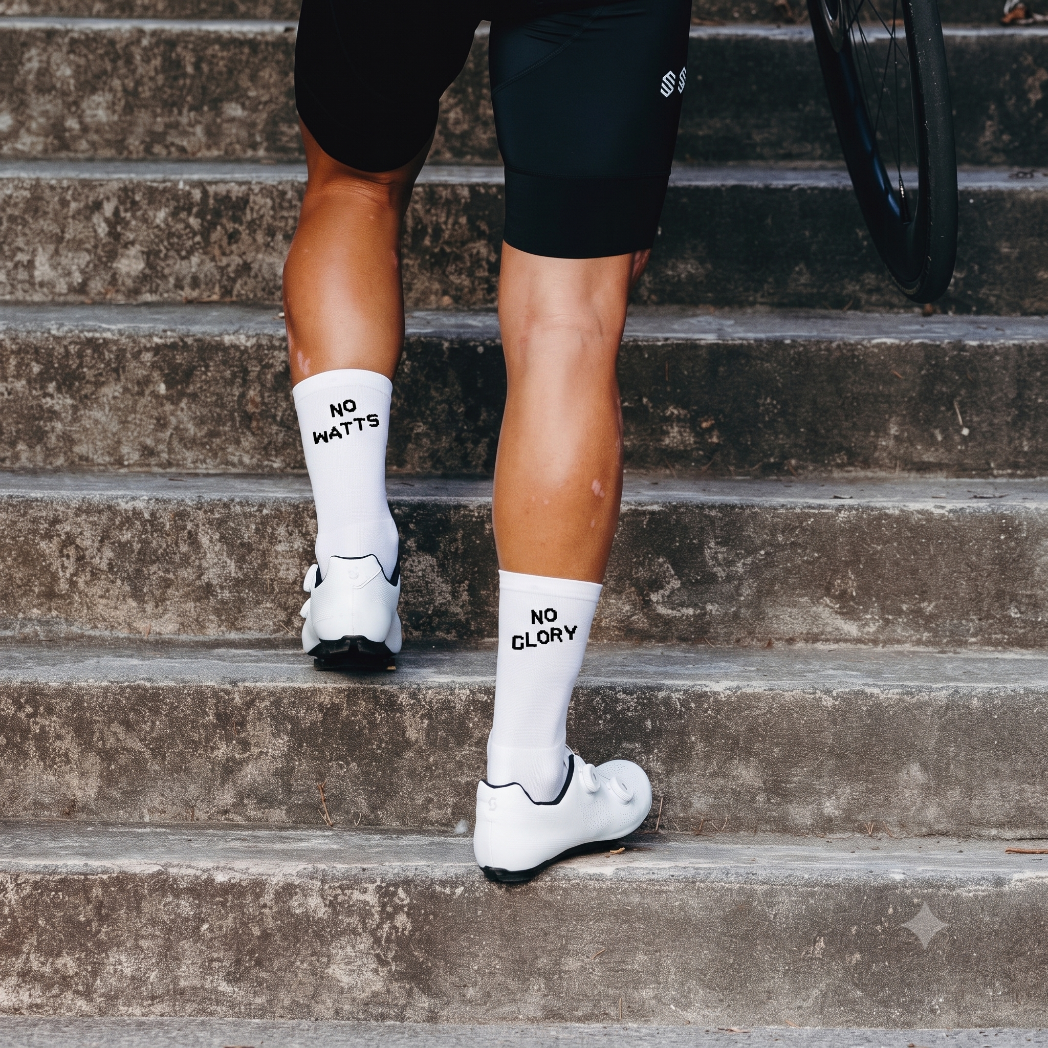 socialride Fahrradsocken - No Watts No Glory